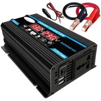 Vtizikl Onduleur 4000w 12v à 220v / 110v LED Car Power Inverter Converter Chargeur Adaptateur Dual USB Voltage Transformer Onde sinusoïdale modifiée von VTIZIKL