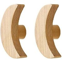 Wandhaken für Kinder, Wandgarderobe aus Holz zum Aufhängen von Taschen, Handtüchern und Mänteln, skandinavisches modernes Design (Mond, 2er-Set) von VTIZIKL