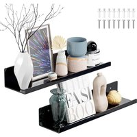 Wandregal Schweberegal 40 cm, 2er-Set Unsichtbare Regale für Kinderzimmer, Leicht zu reinigendes Wandbücherregal, Schweberegal für Wohnzimmer, Wandregal Schweberegal 40 cm, 2er-Set Unsichtbare Regale für Kinderzimmer, Leicht zu reinigendes Wandbücherregal, Schweberegal für Wohnzimmer, von VTIZIKL