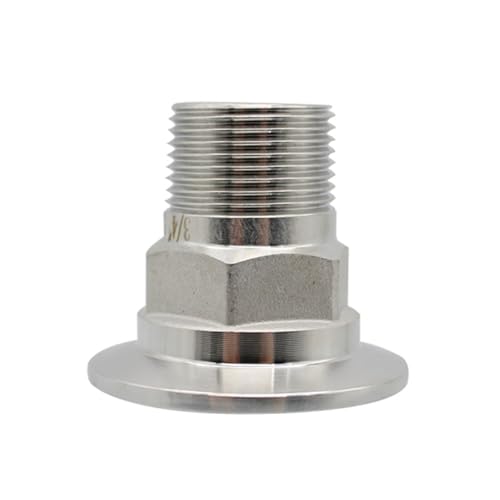 1/2" To 2.5" BSPT Male Thread Stainless Steel Tri Clamp Hexagonal Adapter - TC Fitting For Sanitary Connections(SUS304- TC 50.5mm,1 inch) von VTMTZVLVAD