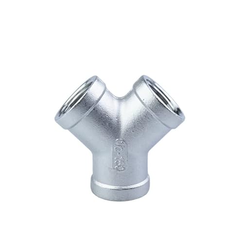 1 Stück 304 Edelstahl Y-Typ 3-Wege-Verbindungsstück, weiblich x weiblich x weiblich, 1/4 Zoll bis 1-1/2 Zoll BSP joyous(2 inch) von VTMTZVLVAD