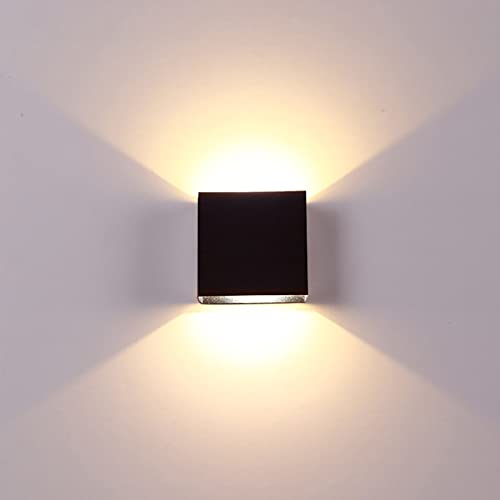 VTOSEN LED-Wandleuchte, Aluminium-LED-Innenwandleuchte Für Schlafzimmer, Flur, Dimmbare LED-Moderne Innenwandleuchte, Batteriebetrieben, Schwarz(Warm) von VTOSEN
