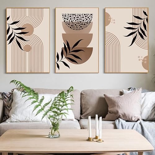 VTRXEG Abstrakte Leinwandbild,Boho Abstrakt Line poster set, Modern Minimalismus Kunstdrucke, Für Wohnzimmer Schlafzimmer Wand Dekorative Bilder Ohne Rahmen (Orange-4, 3x30x40cm, Ungerahmt) von VTRXEG