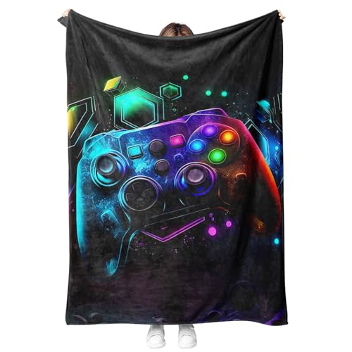 Gamepad Decke,3D Gamepad Muster Flanelldecke,Flauschig Weich Und Warme Zimmer Decor Decken,Für Teens Erwachsene (A,130x150cm) von VTRXEG