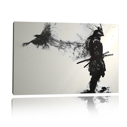 VTRXEG Japanische Samurai Bilder,Schwarz Weiß Samurai Porträt Poster,Samurai Wandbilder Dekorative Poster Kunstdrucke, Für Wohnzimmer Schlafzimmer Kein Rahmen (50x70cm) von VTRXEG