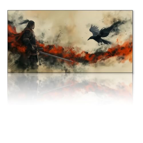 VTRXEG Japanische Samurai Bilder,Schwarz Weiß Samurai Porträt Poster,Samurai Wandbilder Dekorative Poster Kunstdrucke, Für Wohnzimmer Schlafzimmer Kein Rahmen (C, 50x100cm, Ungerahmt) von VTRXEG