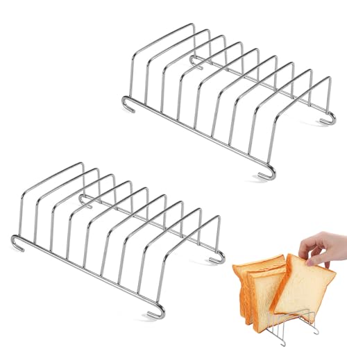 2Pcs Brötchenaufsatz Für Toaster,Toastständer,Einsatz Für Heißluftfritteuse,Toasthalter Für Heißluftfritteuse,Edelstahl Toastständer,Fur Den Heimgebrauch,Im Restaurant,Bei Hochzeiten,Geburtstagsfeiern von VTYTZZ