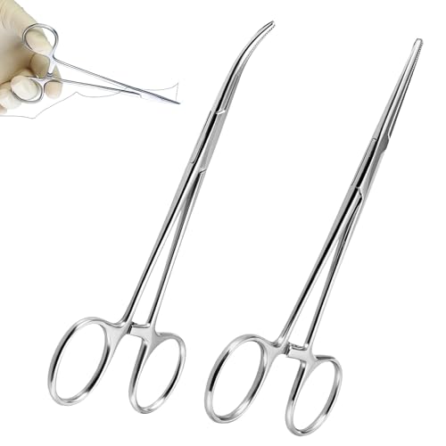2Stück Piercing Zange,Piercing Zange Für Kugeln,Arterienklemme,Piercingzange,Arterienklemme Angeln,Selbstverriegelnde Piercing Zange,Fischerei Klemme Mit Sägezahndesign,Fur Diy Handwerk Haustierpflege von VTYTZZ