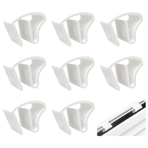 8 Stück Klemmfix Halterung,Klemmträger Für Jalousien,Klemmträger,Klemmhalter,Klemmhalter Für Rollos,Montage Ohne Schrauben Und Bohren,Kunststoff(Weiß) von VTYTZZ