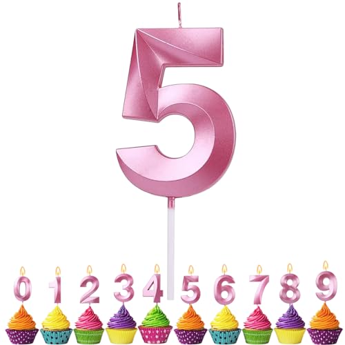 Geburtstagskerzen Zahlen 5, VUCDXOP 5cm Rosenrot Geburtstagskerzen 5, 3D Geburtstagskerzen, Geburtstag Tortendeko, Geburtstag Kuchendeko, Geburtstag Kerzen Kinder für Geburtstag Jahrestag Partys Geburtstagskerzen Zahlen 5, VUCDXOP 5cm Rosenrot Geburtstagskerzen 5, 3D Geburtstagskerzen, Geburtstag Tortendeko, Geburtstag Kuchendeko, Geburtstag Kerzen Kinder für Geburtstag Jahrestag Partys von VUCDXOP