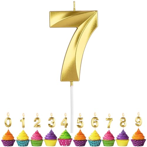 Geburtstagskerzen Zahlen 7, VUCDXOP 5cm Gold Geburtstagskerzen 7, 3D Geburtstagskerzen, Geburtstag Tortendeko, Geburtstag Kuchendeko, Geburtstag Kerzen Kinder für Geburtstag Jahrestag Partys Geburtstagskerzen Zahlen 7, VUCDXOP 5cm Gold Geburtstagskerzen 7, 3D Geburtstagskerzen, Geburtstag Tortendeko, Geburtstag Kuchendeko, Geburtstag Kerzen Kinder für Geburtstag Jahrestag Partys von VUCDXOP