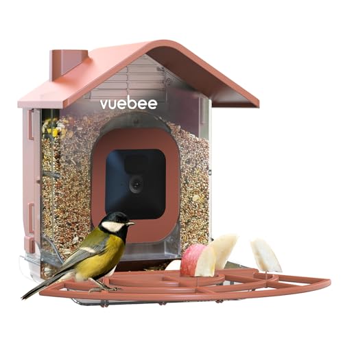 VUEBEE Vogelfutterspender für den Außenbereich, Vogelfutterstation mit Kameratasche, kompatibel mit Blink Outdoor-Kamera, intelligenter Vogelfutterspender für die Vogelbeobachtung mit Ihrer von VUEBEE