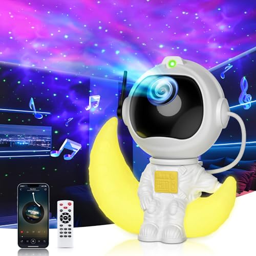 VUENICEE Astronaut Sternenhimmel Projektor, Nachtlicht Kinder Galaxy Projektor, mit Fernbedienung/Timer/Bluetooth, Zimmer Deko Schlafzimmer Geschenk für Kinder und Erwachsene von VUENICEE