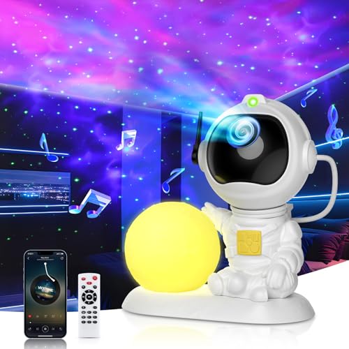 VUENICEE Astronaut Sternenhimmel Projektor, Nachtlicht Kinder Galaxy Projektor, mit Fernbedienung/Timer/Bluetooth, Zimmer Deko Schlafzimmer Geschenk für Kinder und Erwachsene von VUENICEE