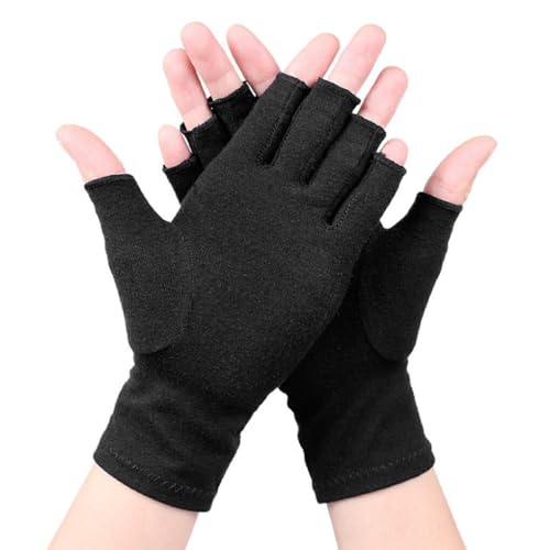 VUIUYOIES 2 Paar leichte und sportliche Fingerlose Handschuhe. Bequeme Fingerlose Impact Handschuhe mit halben Fingern für Fingerlose Handschuhe, Schwarz, S von VUIUYOIES