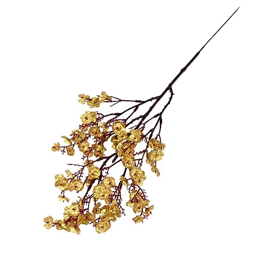 VUIUYOIES 5 Stück künstliche Blumen für Heimdekoration und realistisches Aussehen, Seiden Kunstblumen, Gypsophila Blumenstrauß, Hochzeit, Gold von VUIUYOIES