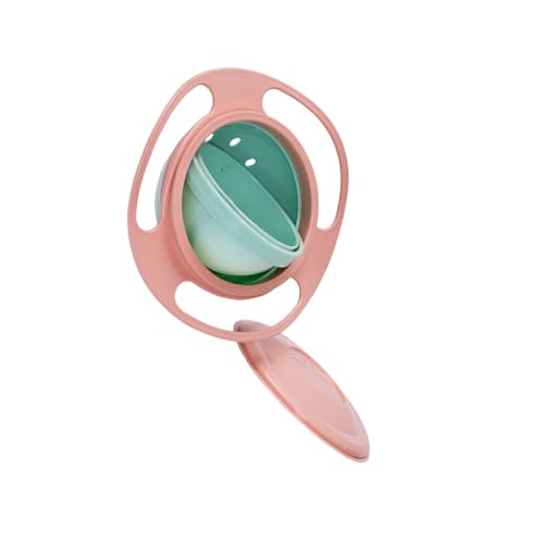 VUIUYOIES Gyro Schüssel, innovativ für ein auslaufsicheres Speiseerlebnis, universelle Gyro Schüssel, PP Gyro Schüssel, praktische Baby Gyro Schüssel, kein Grat, Hell Pink von VUIUYOIES