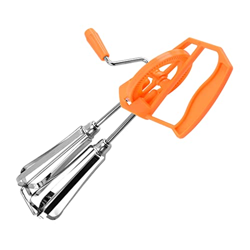VUIUYOIES Manuelle Handkurbel Schneebesen mit Griff Edelstahl Doppelstab Eier Schneebesen Mixer Rührer Küchenrührgerät von VUIUYOIES