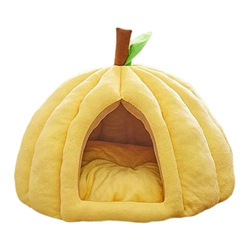 Halloween Katzenhaus, Kürbis Katzenhöhle mit Kissen, Kürbis Innenhütte, Hunde Plüschbett für Schlafzimmer, Balkon Erkerfenster im Freien, Schlafsaal, Wohnung, Wohnzimmer, Haustier Wohnung (Gelb, M) Halloween Katzenhaus, Kürbis Katzenhöhle mit Kissen, Kürbis Innenhütte, Hunde Plüschbett für Schlafzimmer, Balkon Erkerfenster im Freien, Schlafsaal, Wohnung, Wohnzimmer, Haustier Wohnung (Gelb, M) von VUKHWX