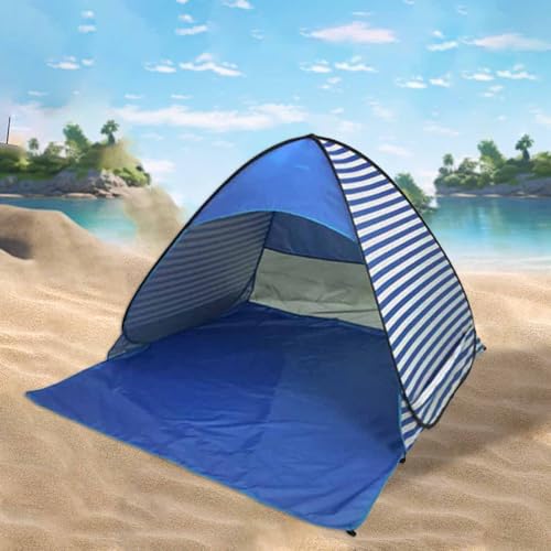 Strandmuschel Pop Up Strandzelt, Tragbar Groß Strand Zelt, 2-3 Personen Familie Zelt, 50+ UV Schutz Sonnenschutz Windschutz Wurfzelt, Kleines Packmaß, Pop Up Strandmuschel (beige) von VUKHWX