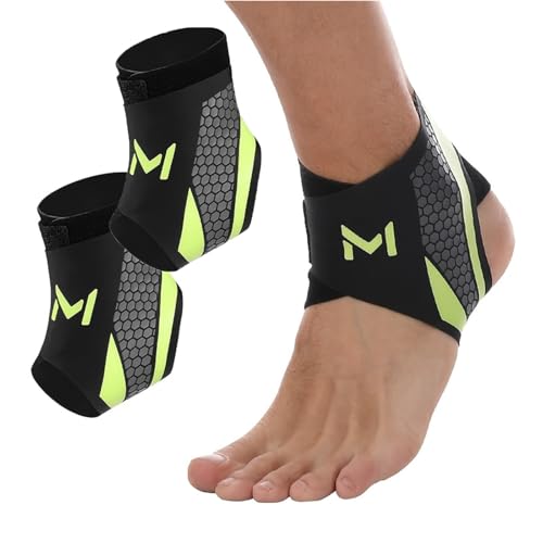 VUKHWX Sprunggelenkbandage, Bandage Fußgelenk, Professionelle Fußbandage Fussbandage Einstellbar & Flexibel, Unisex Knöchelbandage Sprunggelenk für Sport, Fußball, Knöchel Gegen Umknicken (2, Grün) von VUKHWX
