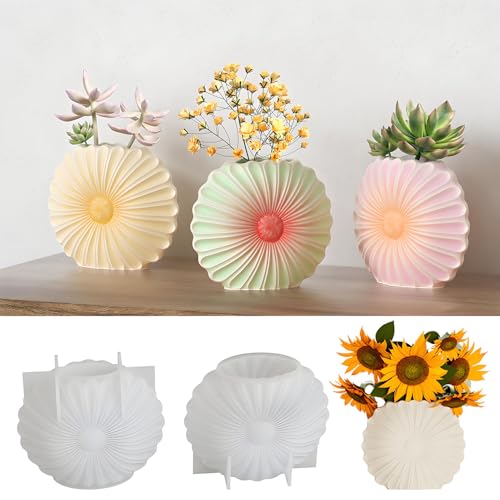 Vase Silikonform, Blumentopf Gießform Sonnenblume Gießformen Blumenvasen DIY Vases Resin Formen Zement Blumentopf Resin Formen Epoxidharz Form Handgefertigte Desktop Dekoration (1pcs) von VUL