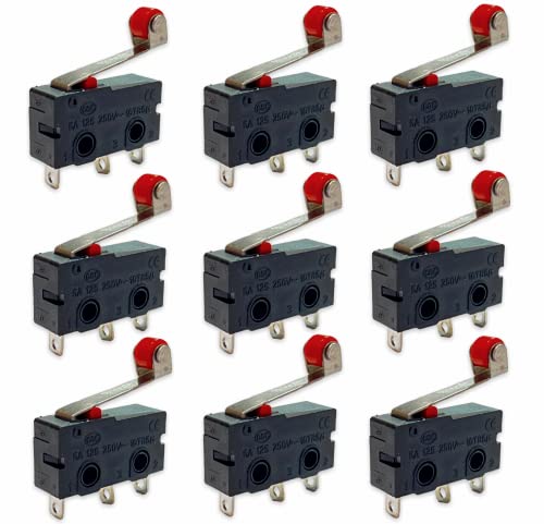 10x Premium 3Pin Ein Aus Micro Endschalter Schalter Positionsschalter Taster mit Rollenhebel 5A Tür Öffnen Schließen Warnanlage Automatik DIY RC Stecker von VUNIVERSUM