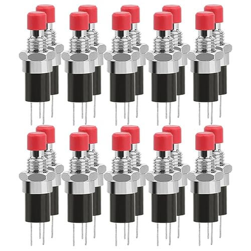 20x Stück Einbau Mini Micro Taster 12V 120V Drucktaster Push Button Switch Schalter Rot Rund Klingel Alarm (20) von VUNIVERSUM