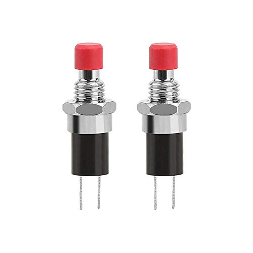 2x Stück Einbau Mini Micro Taster 12V 120V Drucktaster Push Button Switch Schalter Rot Rund Klingel Alarm (2) von VUNIVERSUM