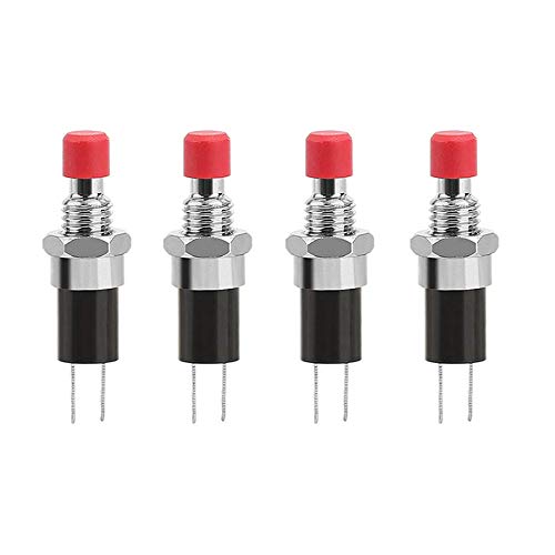 4x Stück Einbau Mini Micro Taster 12V 120V Drucktaster Push Button Switch Schalter Rot Rund Klingel Alarm (4) von VUNIVERSUM