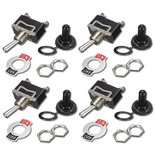 VUNIVERSUM 4X Stück Premium 2Pin 2 Position EIN Aus SPST Kippschalter Wippschalter Schalter mit Wasserdicht Schutzkappe für Boot Car KFZ Auto PKW Buggy Wohnmobil Wohnwagen On Off DIY AC DC 250V 15 von VUNIVERSUM
