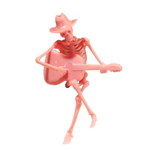 VUSLB Miniatures Diorama Skeleton Series Skeleton Man Gentle Guitar Playing Scene Props Figur Dolls Model with Hat fit for Car Vehicles Model(Painted White 1/87 Scale) von VUSLB