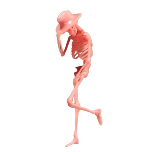 VUSLB Miniatures Diorama Skeleton Series Skeleton Man Moonwalk Performance Scene Props Figur Dolls Model with Hat fit for Car Vehicles Model(Unpainted 1/87 Scale) von VUSLB