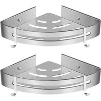 Eckduschablage, bohrfreies Badezimmerregal, Aluminium-Aufbewahrungsregal (beleuchtet, zweilagig) von VUSZR