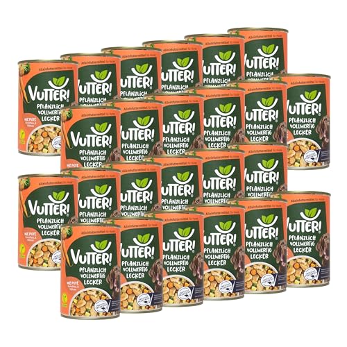 VUTTER Nassfutter Wie Pute, 24x400 g: Hundefutter Vegan - Alleinfutter für Hunde - Fleischähnlich für hohe Akzeptanz - Sojaprotein für Muskeln, Zink für Haut & Fell, Kalzium für Zähne & Knochen von VUTTER !