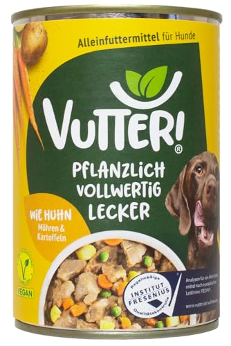 VUTTER ! Wie Huhn - 400 g - pflanzliches Alleinfutter für Hunde - Nassfutter von VUTTER !