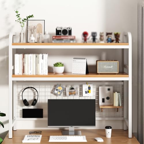 Schreibtisch-Bücherregalständer mit Einzel- und Doppelebenen, Schreibtisch-Organizer-Regal hoch, Desktop-Präsentationsständer mit 1/2 Ebenen, Desktop-Ständer-Aufbewahrungsorganisator für Wohnheim, B von VUVCPOPB