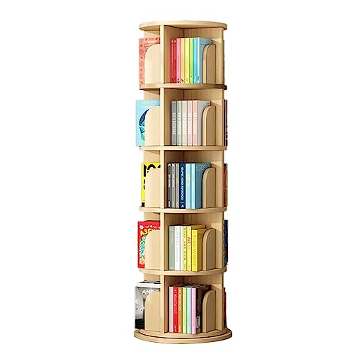 VUVCPOPB Bücherregal, 360 ° drehbares Bücherregal, Massivholz, stehendes Bücherregal, Heim-Bücherregal-Organizer, einfache Installation, Bücherregal, platzsparend von VUVCPOPB
