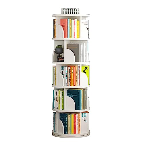 VUVCPOPB Bücherregal, 360° drehbares Bücherregal, rundes stehendes Bücherregal, großes Fassungsvermögen, Bücherregal, Zuhause, bodenstehender Bücherregal-Organizer, platzsparend von VUVCPOPB