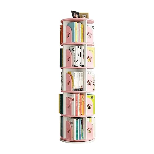 VUVCPOPB Bücherregal, 5-lagiges Bücherregal, umweltfreundliches Holz-Kunststoff-Brett, drehbares Bücherregal, einfaches Regal, Bücherregal, bodenstehendes Bücherregal, platzsparend von VUVCPOPB