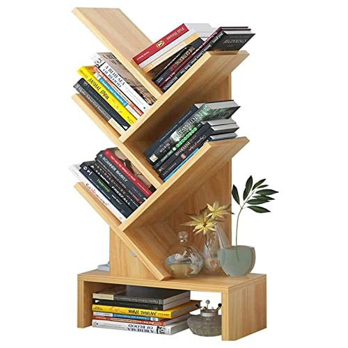 VUVCPOPB Bücherregal, Holzwerkstoffplatten-Bücherregal, einfaches und modernes Bücherregal, 66 x 30 x 19 cm, Rack-Bücherregal, kreative bodenstehende Baum-Bücherregale, platzsparend von VUVCPOPB