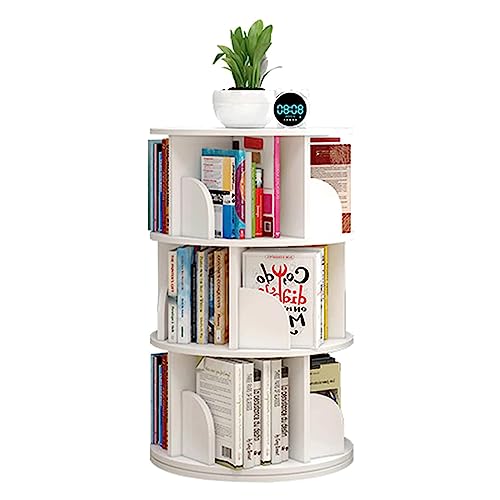 VUVCPOPB Bücherregal, drehbares Bücherregal, 360° stehendes Bücherregal, geschichtetes Bücherregal mit großer Kapazität, einfaches Bücherregal für zu Hause, Organizer, platzsparend von VUVCPOPB