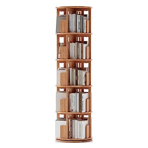 VUVCPOPB Bücherregal, um 360° drehbares Bücherregal, 5 Ebenen, stehendes Bücherregal, stapelbares Bücherregal, Organizer, Wohnzimmer, Büro, Bücherregal, platzsparend von VUVCPOPB