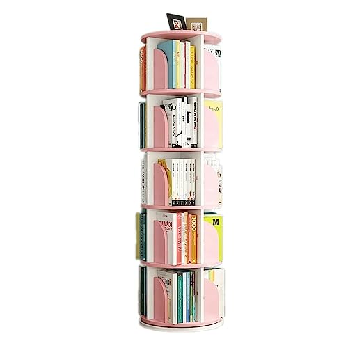 VUVCPOPB Bücherregal, um 360° drehbares Bücherregal, mehrstöckig, stehendes Bücherregal, Bücherregal aus Holz, großes Fassungsvermögen, Heim- und Arbeitszimmer-Bücherregal, Organizer, platzsparend von VUVCPOPB