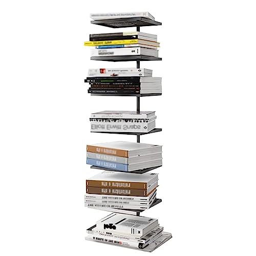 VUVCPOPB Bücherregal Bücherregal aus Metall, 5/7 Ebenen, stehendes Bücherregal, Marmormuster, unteres Bücherregal, Zuhause, Wohnzimmer, Arbeitszimmer, Bücherregal, platzsparend von VUVCPOPB