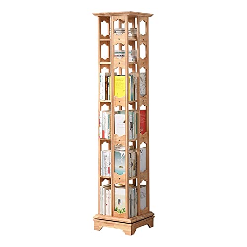 VUVCPOPB Bücherregal aus massivem Holz, platzsparend, für Zuhause, vertikales Bücherregal, 360° drehbares Regal, Bücherregal, 3D-Weltraumdesign, Bücherregale, platzsparend von VUVCPOPB