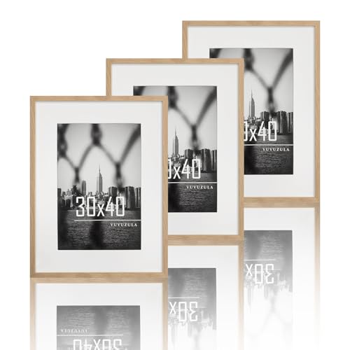 VUVUZULA Bilderrahmen 30x40cm Eiche 3er Set Fotorahmen Holzrahmen Rahmen Natur mit Passepartout Posterrahmen VUVUZULA Bilderrahmen 30x40cm Eiche 3er Set Fotorahmen Holzrahmen Rahmen Natur mit Passepartout Posterrahmen von VUVUZULA
