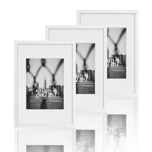 VUVUZULA Bilderrahmen A4 Weiss 21x30cm 3er Set Fotorahmen Rahmen DIN A4 mit Passepartout Urkunden VUVUZULA Bilderrahmen A4 Weiss 21x30cm 3er Set Fotorahmen Rahmen DIN A4 mit Passepartout Urkunden von VUVUZULA