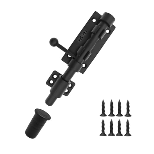 Schieberiegel Torverschluss 304 Edelstahl Schiebetürschloss Extra Dicker Riegel Riegel Schwerlast Sicherheitsschloss für Holzzäune, Scheunentore, Schuppen, Haustier- & Kindersicherheit von VUYBVY