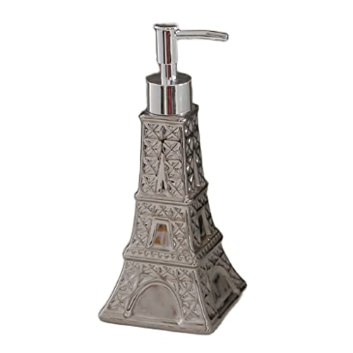 VVABRA Seifenspender Badezimmer Silber Keramik Seifenspender Tragbare Flüssigseifenspender Kreative Eiffelturm Badezimmer Duschgel Shampoo-Flaschen Nachfüllbarer Seifenspender VVABRA Seifenspender Badezimmer Silber Keramik Seifenspender Tragbare Flüssigseifenspender Kreative Eiffelturm Badezimmer Duschgel Shampoo-Flaschen Nachfüllbarer Seifenspender von VVABRA